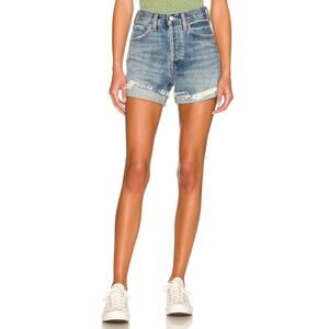 Agolde 'Parker' Blue Long With Cuff Denim Jean Size 25